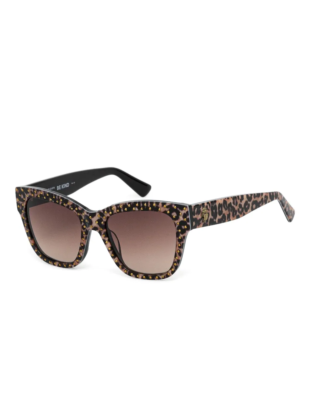 Kurt Geiger London Zonnebril met luipaardprint en studs - Bruin