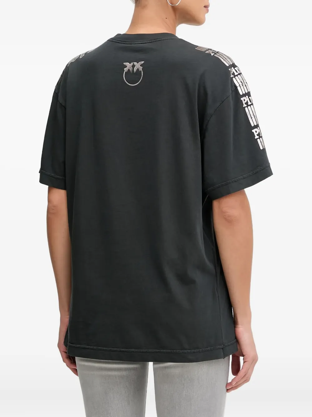 PINKO T-shirt met korte mouwen en logo Grijs