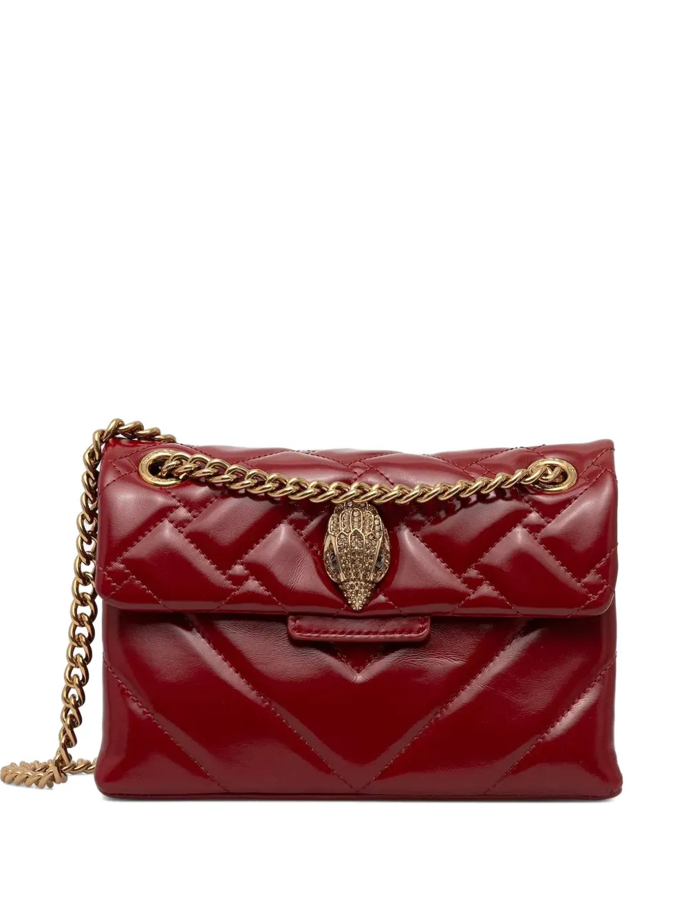 Kurt Geiger London Mini Kensington Quilted Leather Crossbody Bag In Red