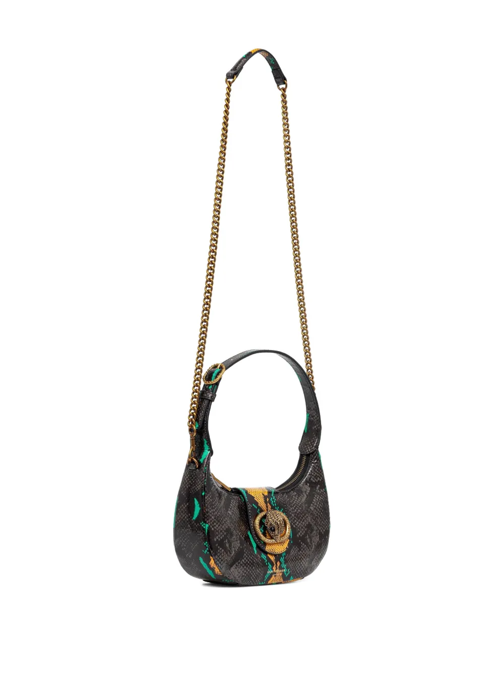 Kurt Geiger London Shopper met slangen-effect en ketting - Zwart