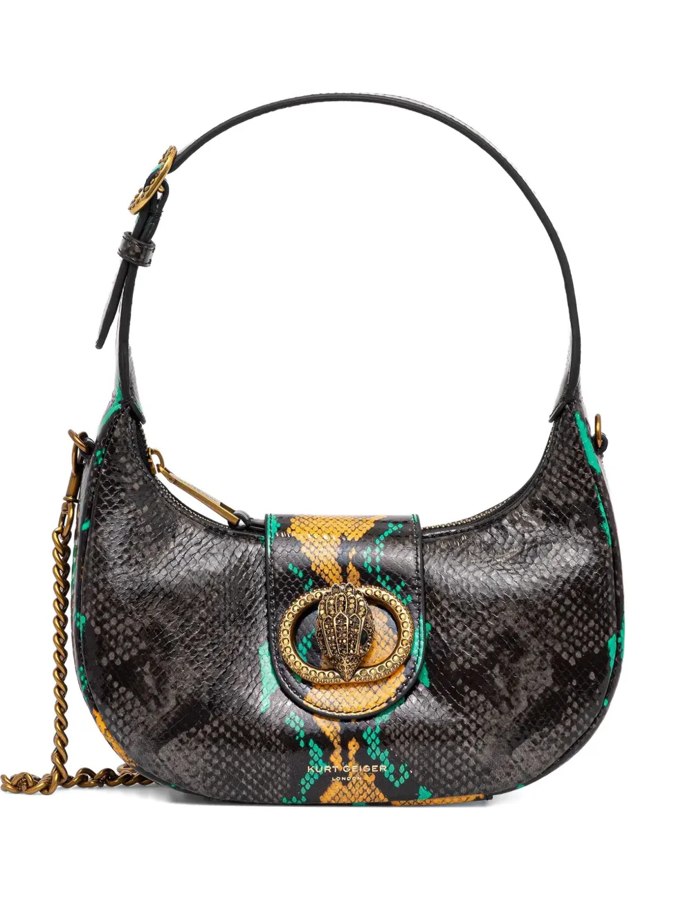 Kurt Geiger London snakeskin-effect chain tote bag | Black | Image 1