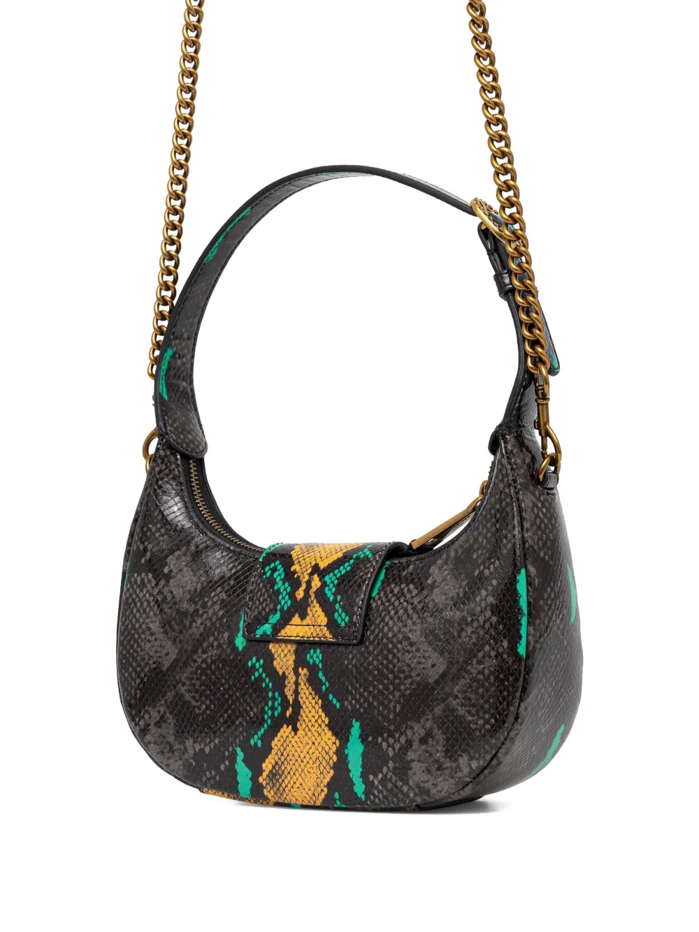 Kurt Geiger London Shopper met slangen-effect en ketting Zwart