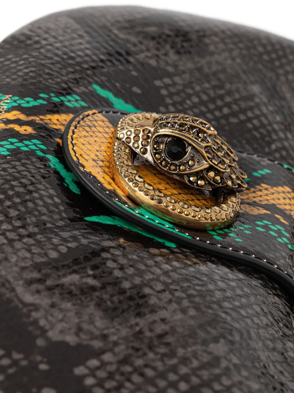 Kurt Geiger London Shopper met slangen-effect en ketting Zwart