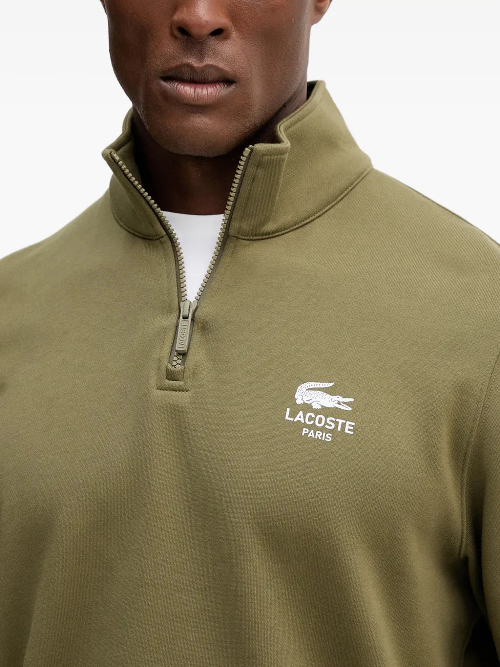 Lacoste Trui met halve rits Groen