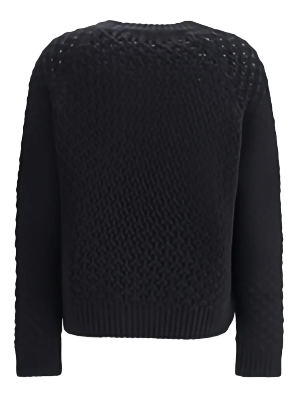 Bruno Manetti Textured Round-neck Sweater In Black