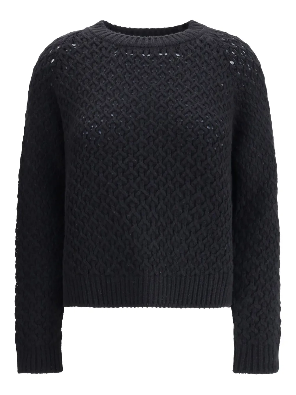 Bruno Manetti Textured Round-neck Sweater In Black