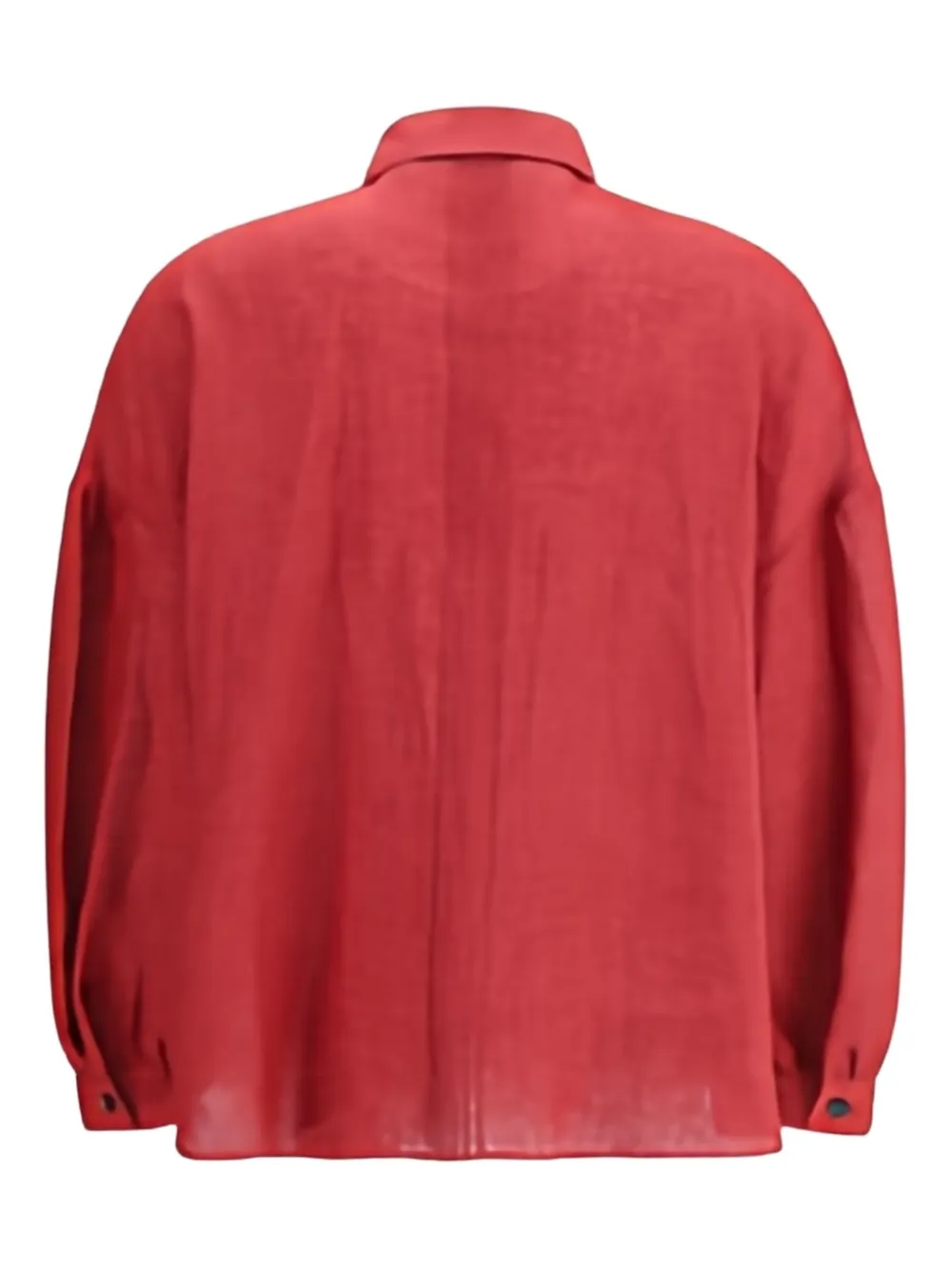 Kiton Pleated-front Linen Shirt In Red