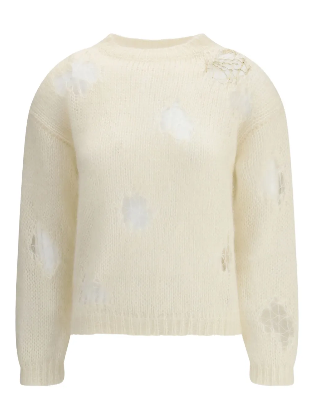 Fabiana Filippi Ripped-effect Sweater In Neutral
