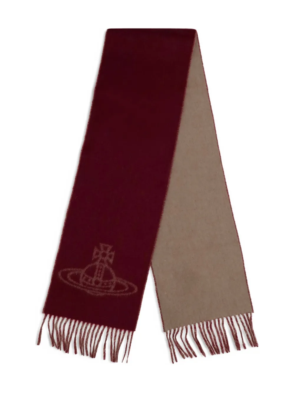 Vivienne Westwood orb-embellished reversible scarf - ニュートラル Vivienne Westwood orb-embellished reversible scarf - ニュートラル