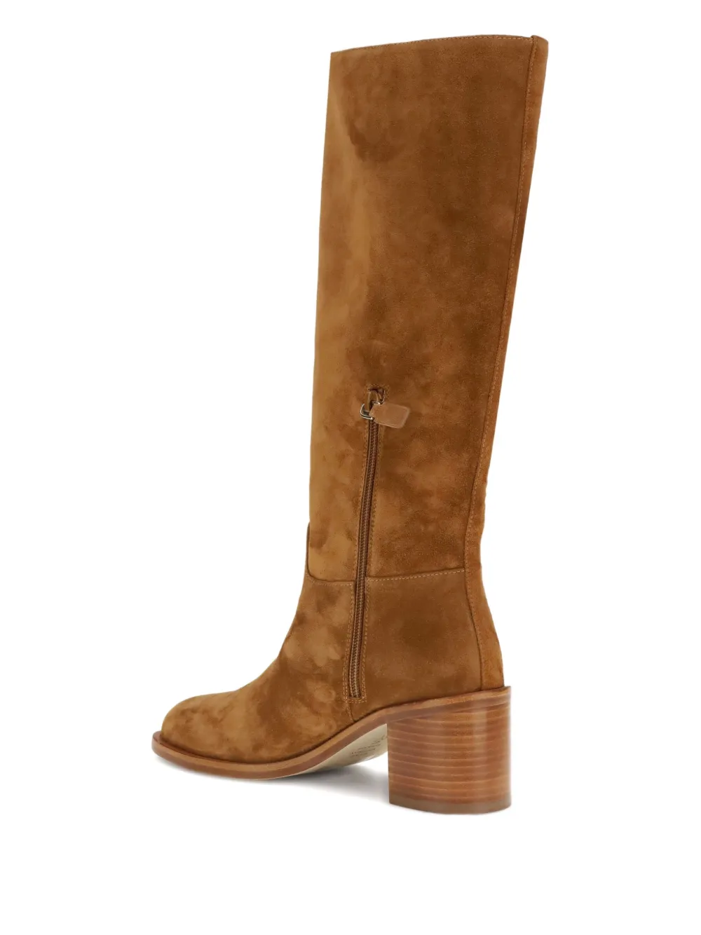 Stuart Weitzman 60mm Finn Suede-leather Block-heel Boots In Brown