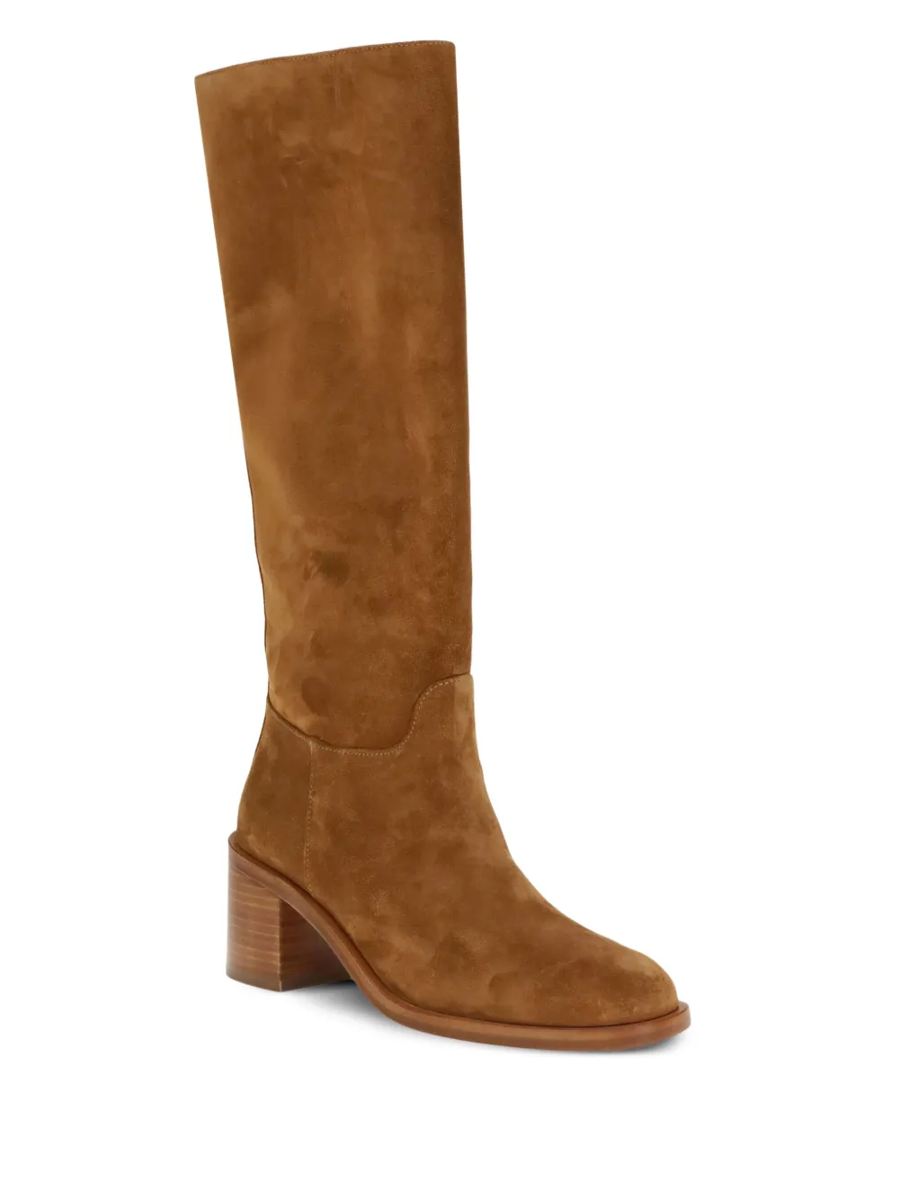 Stuart Weitzman 60mm Finn Suede-leather Block-heel Boots In Brown