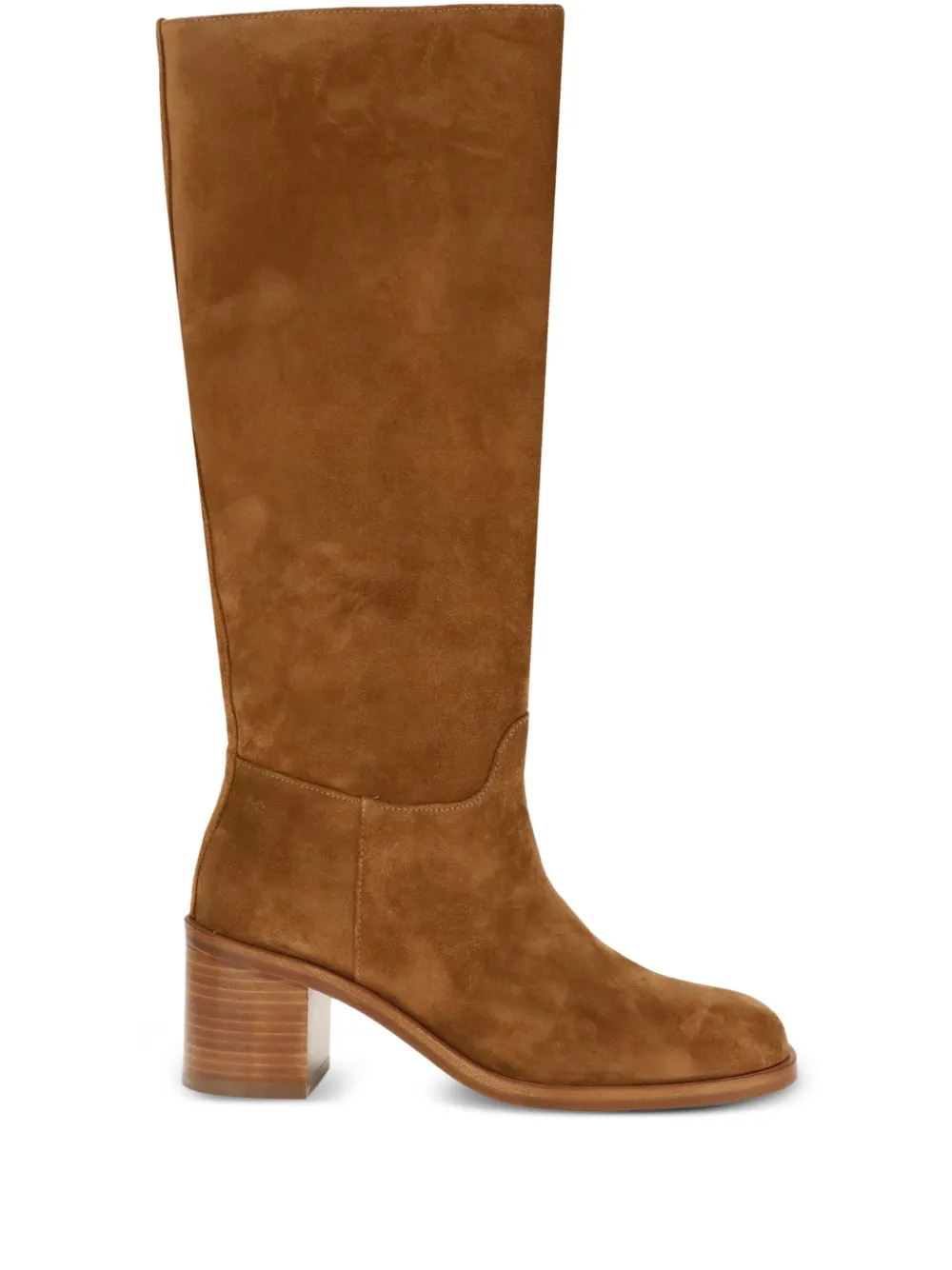 Stuart Weitzman 60mm Finn suede-leather block-heel boots Brown