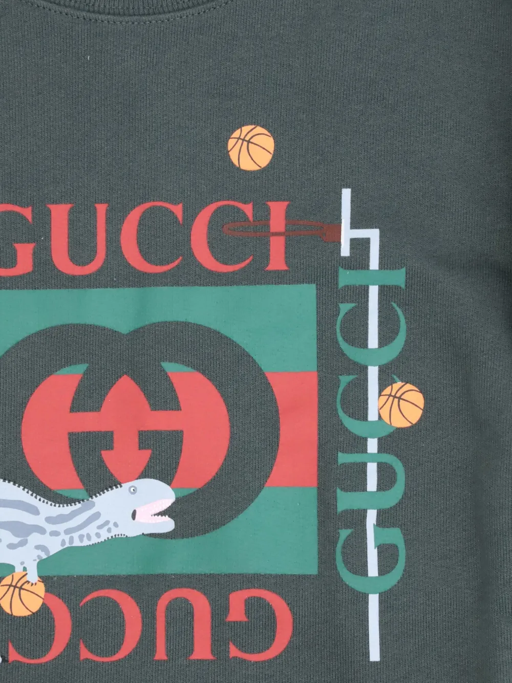 Gucci Kids T-shirt met dinosaurusprint Groen