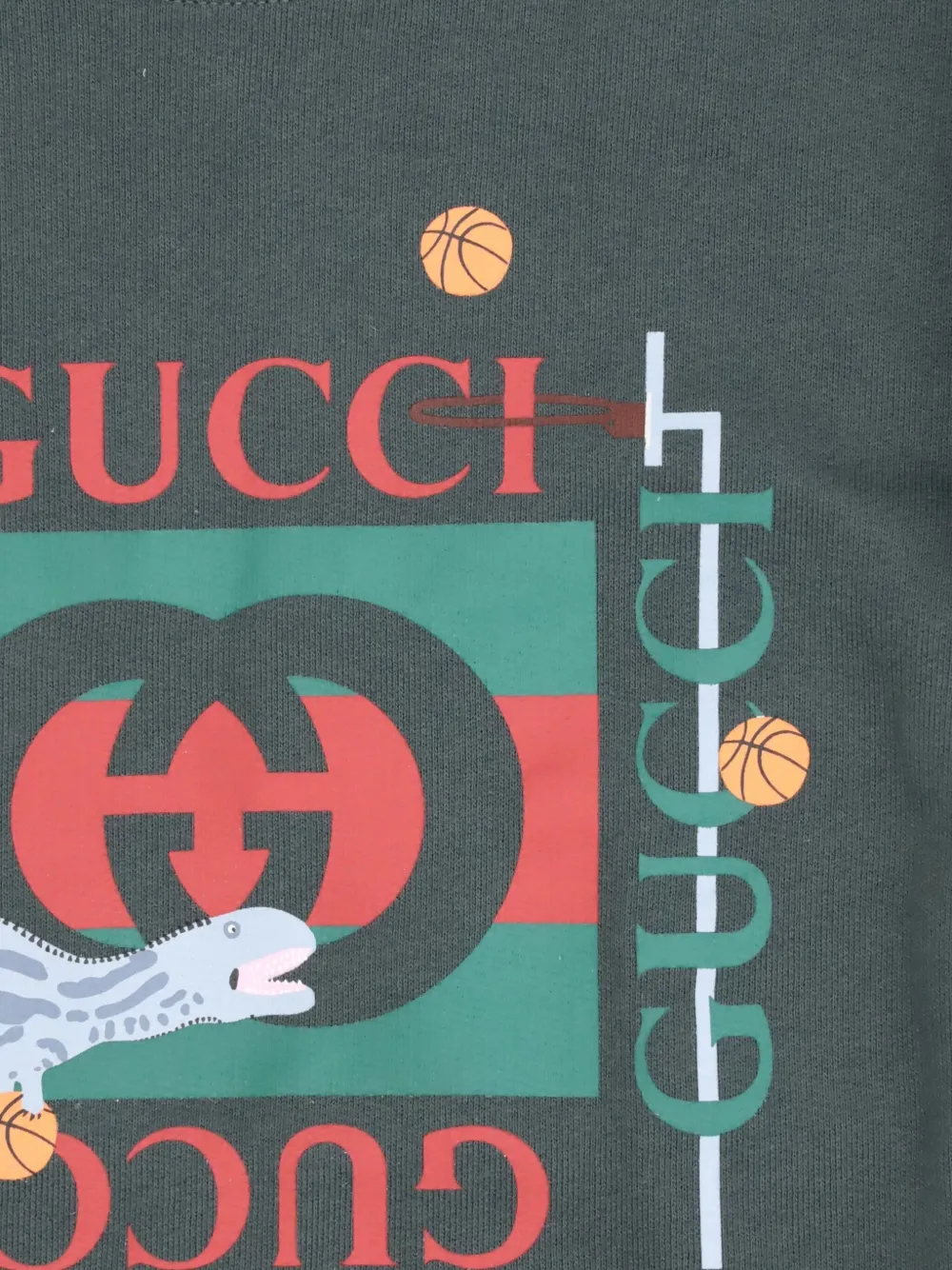 Gucci Kids T-shirt met dinosaurusprint Groen