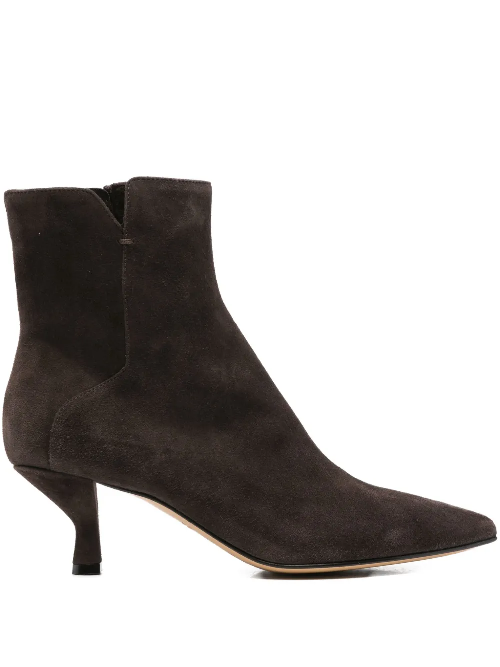 Pomme D'or 60mm Henriette Pointed-toe Ankle Boots In Brown