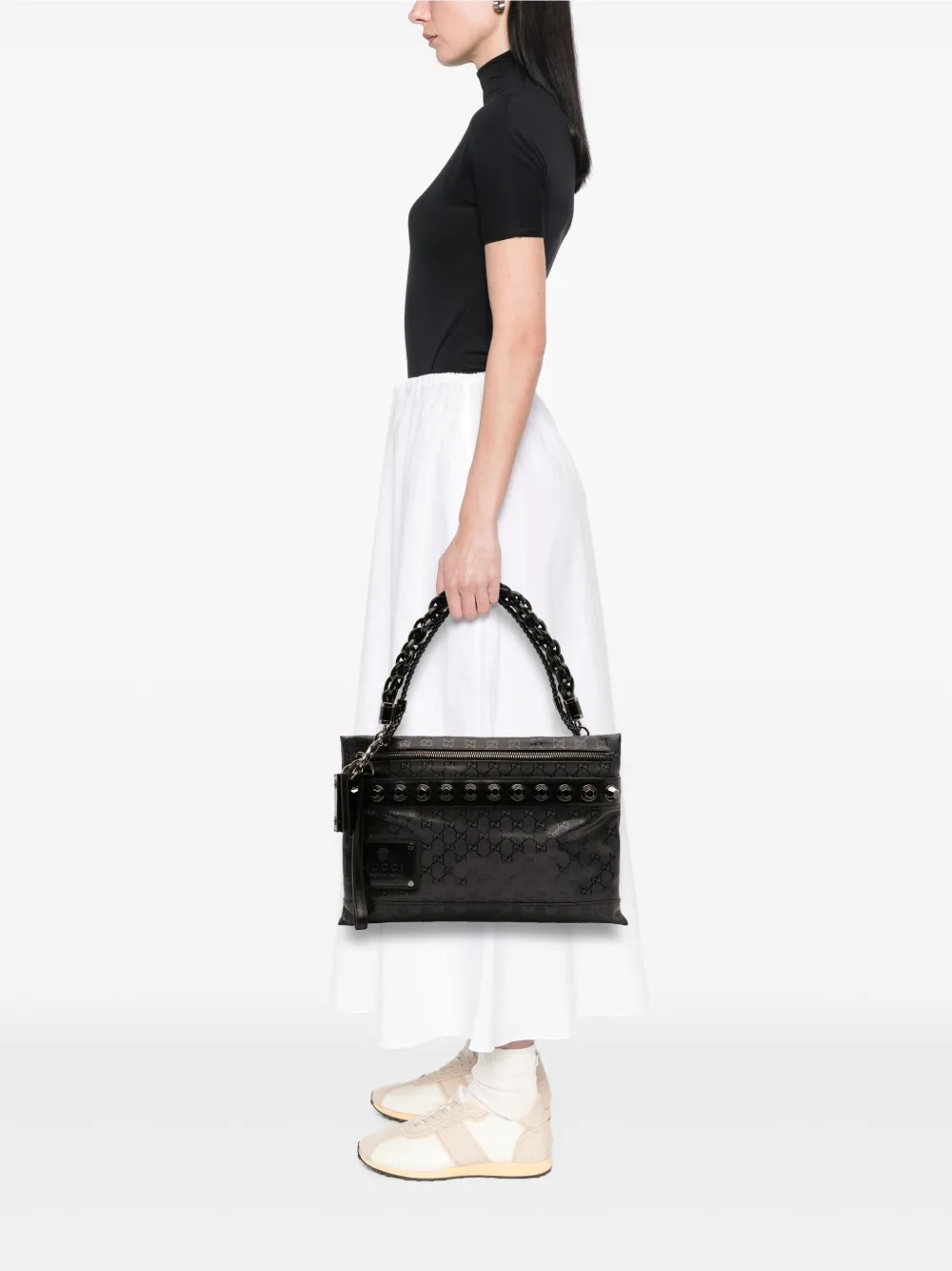 Gucci Pre-Owned 2016-2025 GG Imprime Studded shoulder bag | Pre-Owned | Image 2