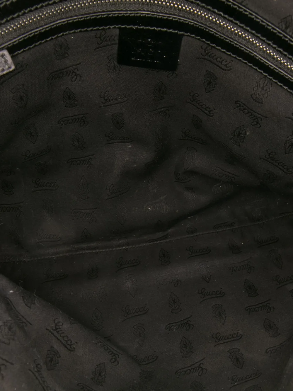 Pre-owned Gucci 2016-2025 Gg Imprime Studded Shoulder Bag In Black