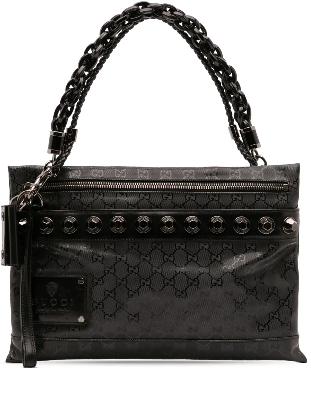 Gucci Pre-Owned 2016-2025 GG インプリメ スタッズ ショルダーバッグ - ブラック Gucci Pre-Owned 2016-2025 GG インプリメ スタッズ ショルダーバッグ - ブラック