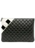 CHANEL Pre-Owned 2016-2017 Large Quilted Lambskin Camellia O Case clutch bag - White