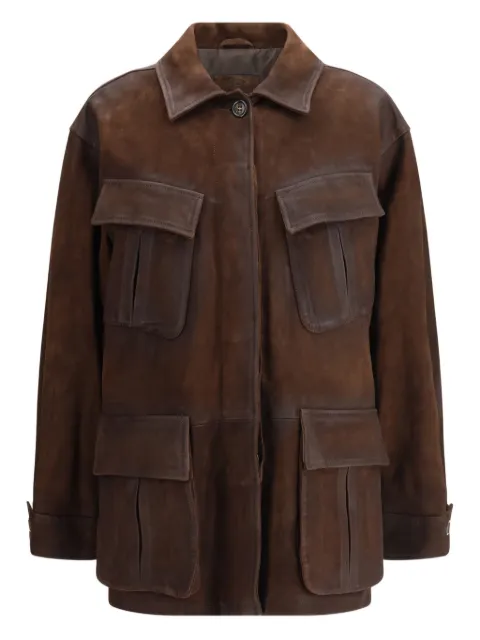 Valstar Sahariana flap-pocket suede jacket