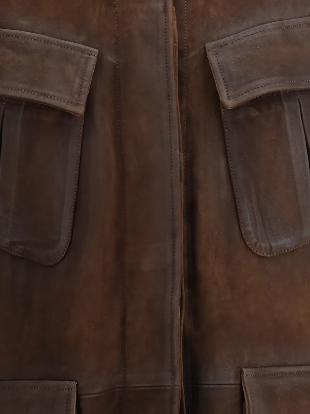 Valstar Sahariana Flap-pocket Suede Jacket In Brown