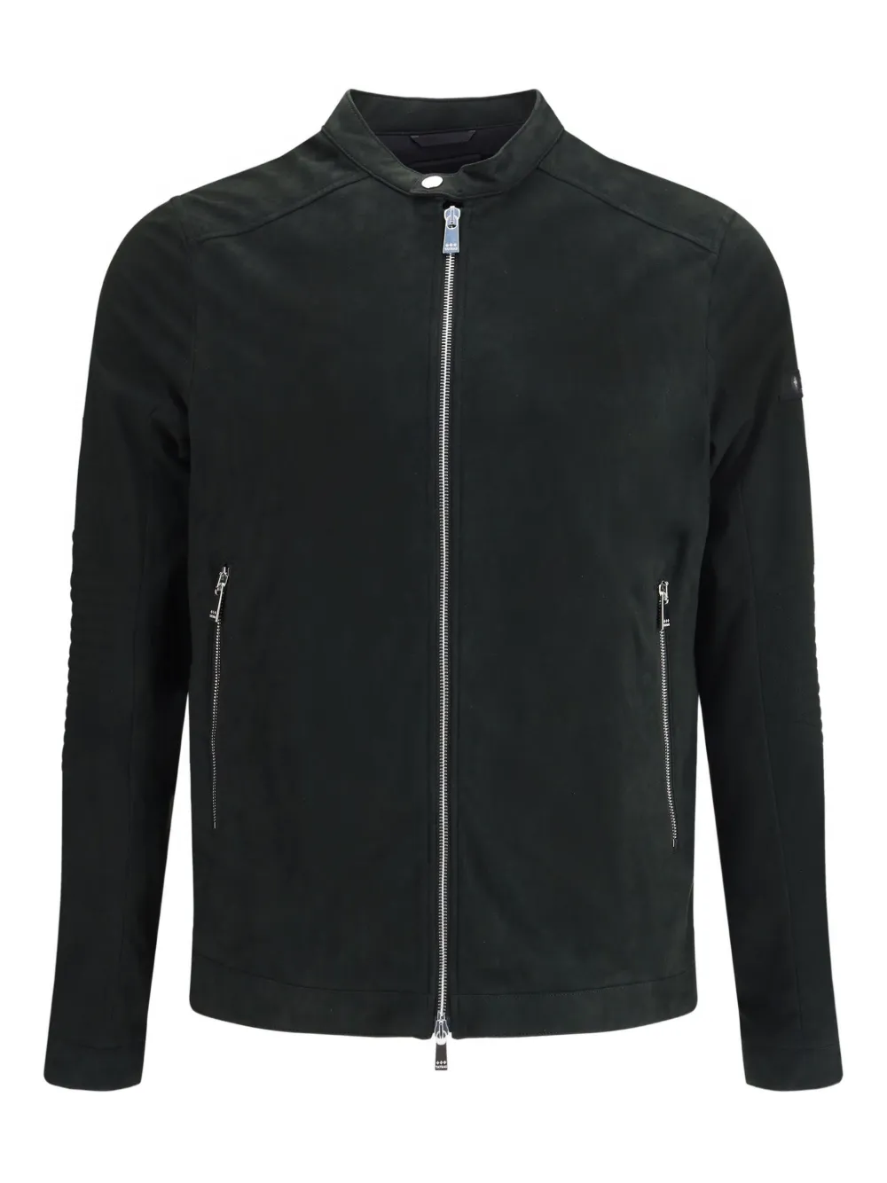 Tatras Double-slider Zip Suede Leather Jacket In Black