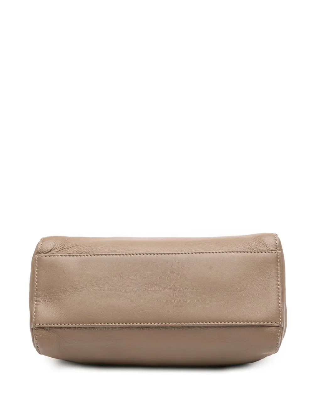 Pre-owned Fendi 2000-2010 Mini Leather Iconic Peekaboo Satchel In Brown
