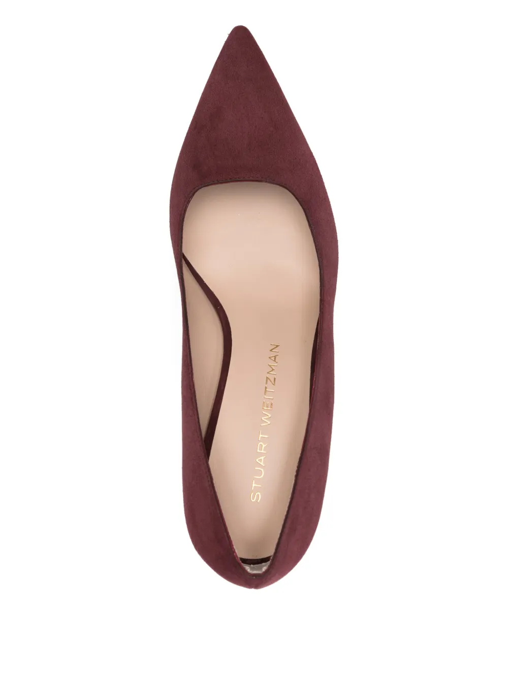 Stuart Weitzman Pointed-toe Suede Pumps In Red