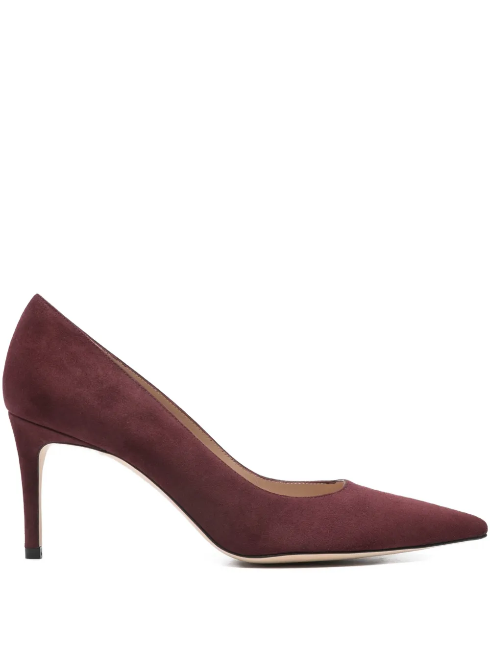 Stuart Weitzman Pointed-toe Suede Pumps In Red