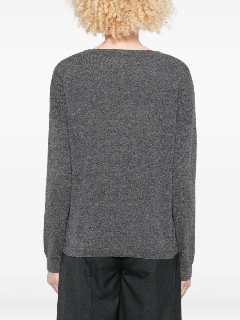 Lisa Yang Round-neck Long-sleeve Sweater In Gray