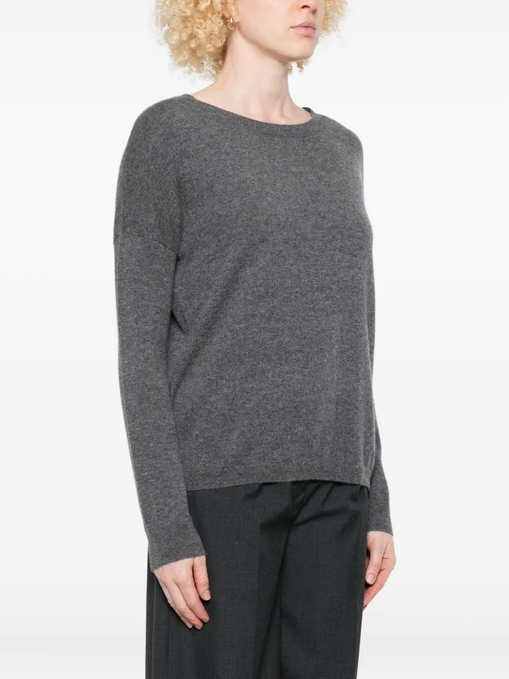 Lisa Yang Round-neck Long-sleeve Sweater In Gray