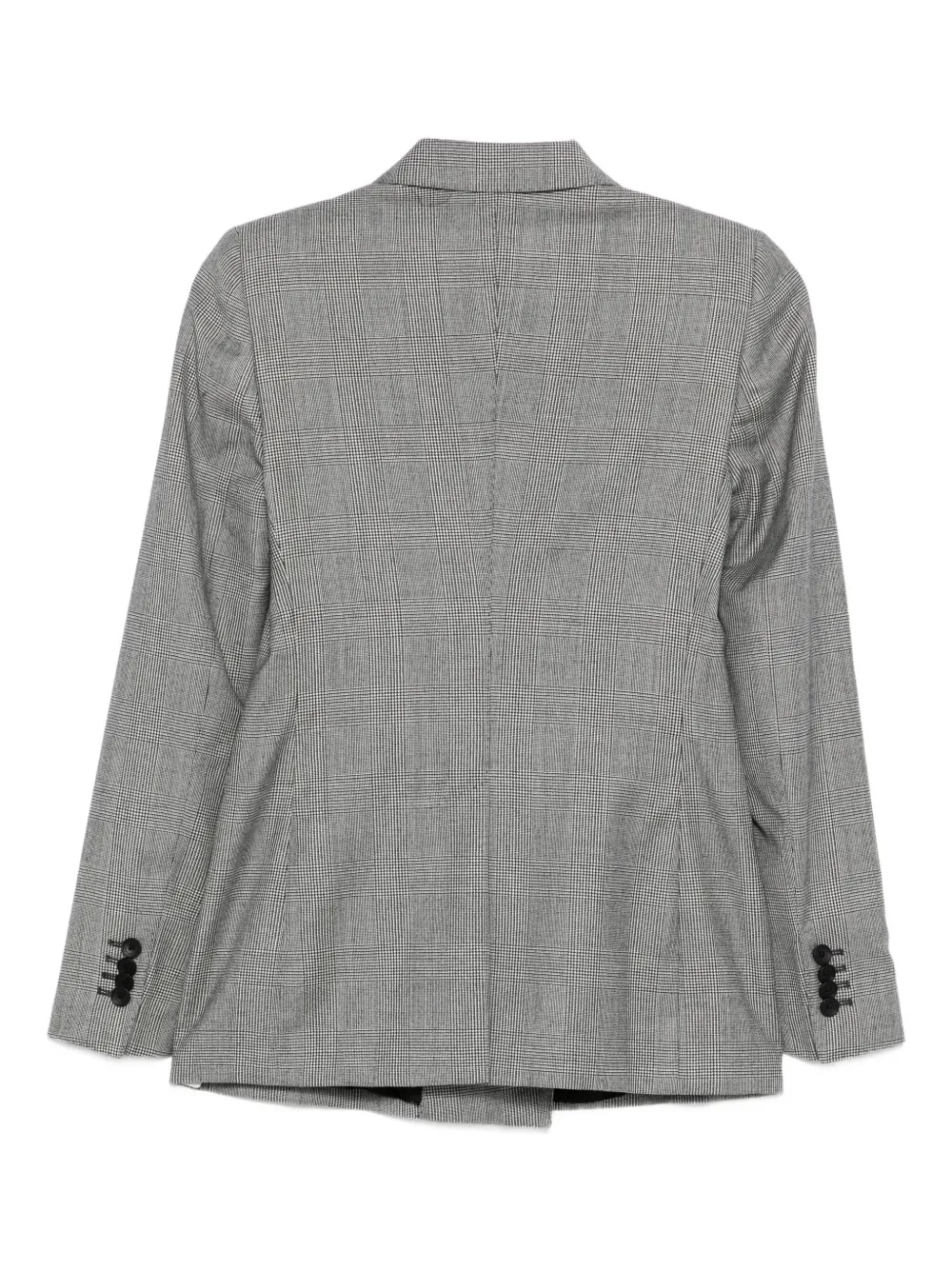 Tagliatore Double-breasted Checked Wool Blazer In Gray