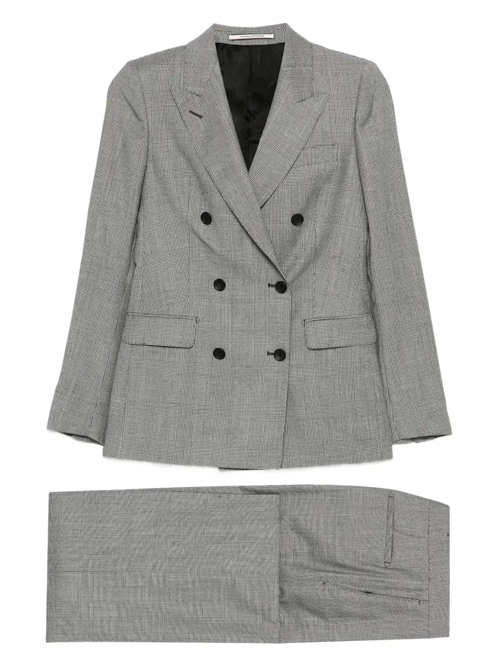 Tagliatore double-breasted checked wool blazer | Grey | Image 1