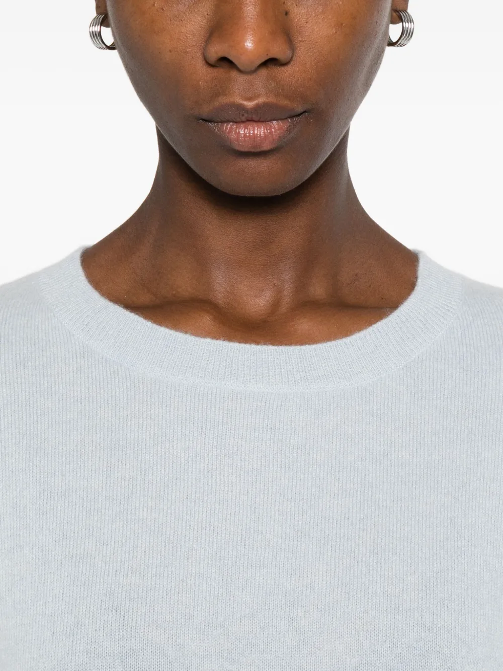 Lisa Yang Trui met ronde hals en lange mouwen Blauw