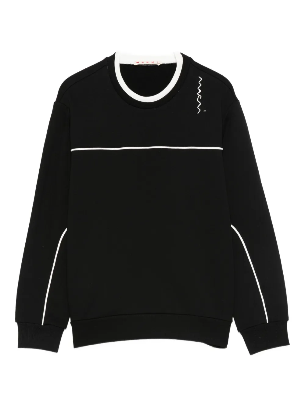 Marni Panelled Crew-neck Sweatshirt In Black