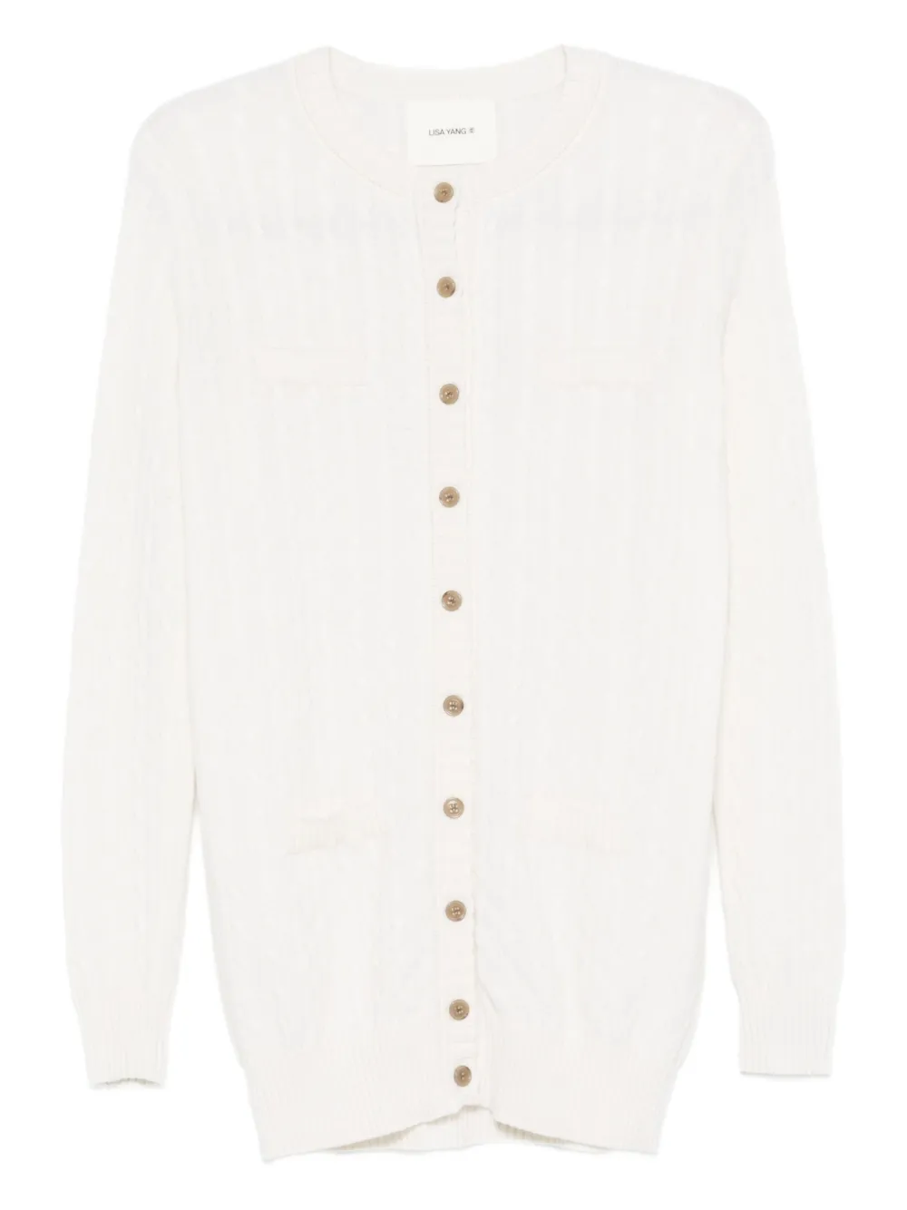 Lisa Yang cable-knit button cardigan | White | Image 1