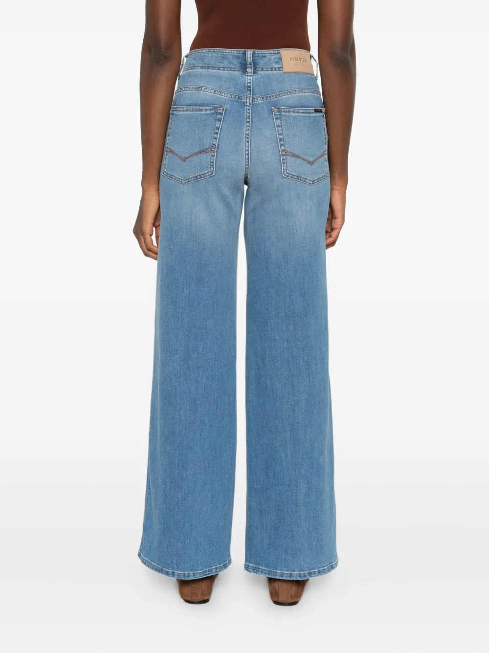 Peserico Jeans met logopatch Blauw