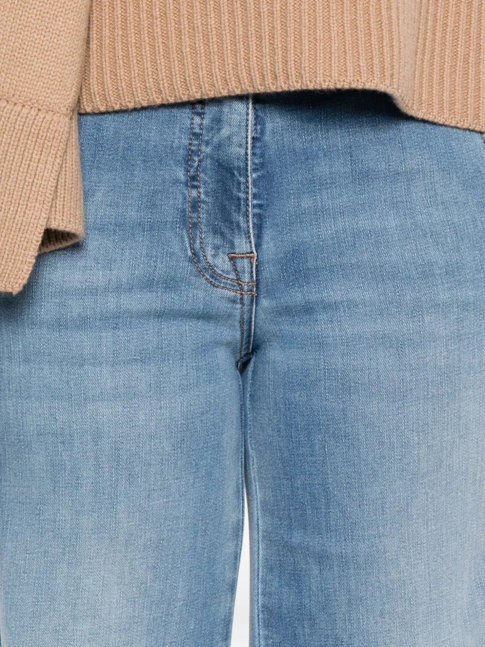 Peserico Jeans met logopatch Blauw