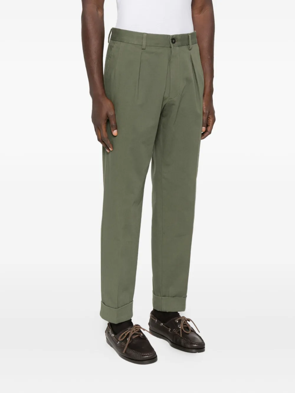 Incotex Broek met geplooide cuffs Groen