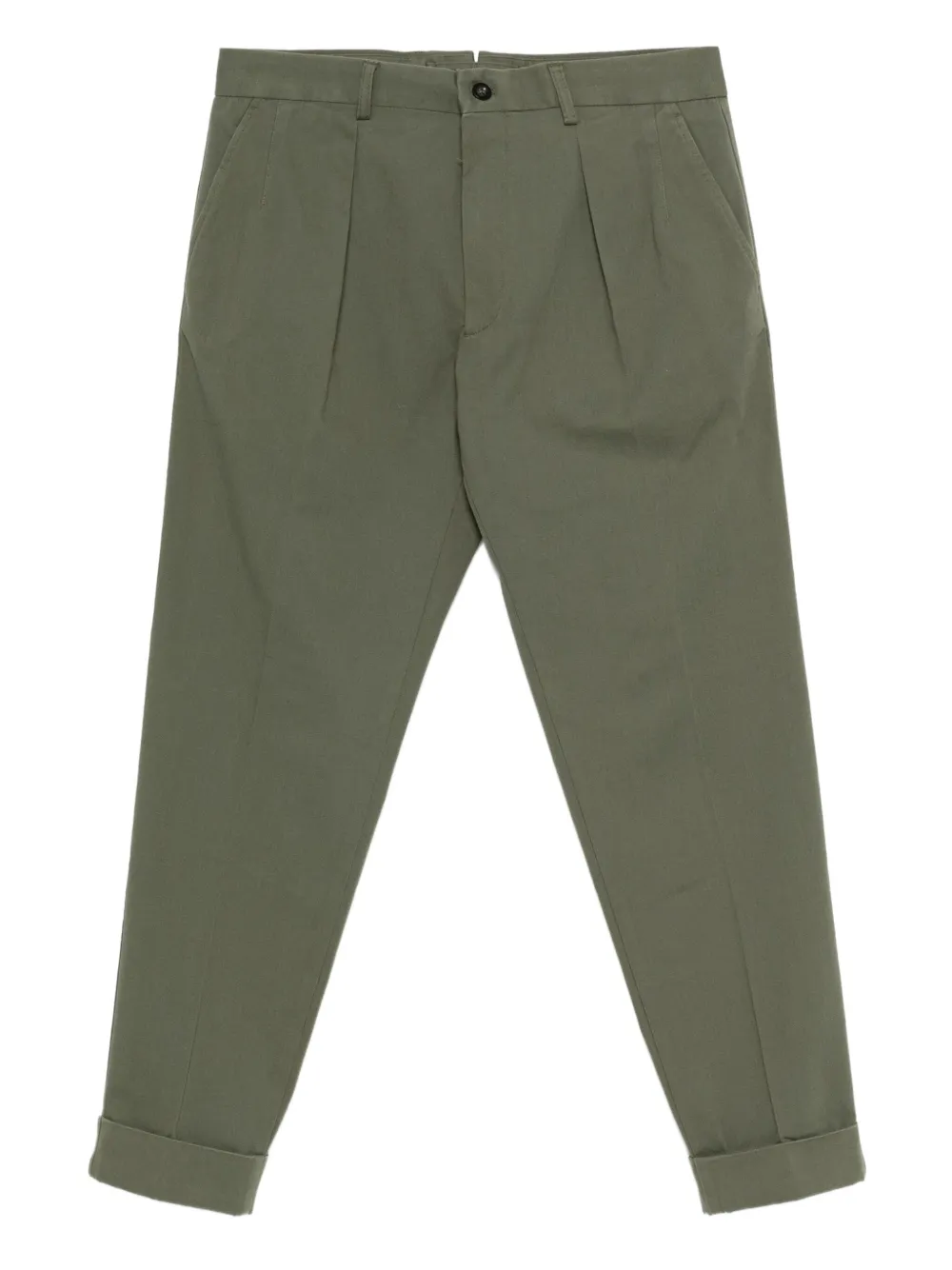 Incotex pleated-cuffed trousers | Green | Image 1