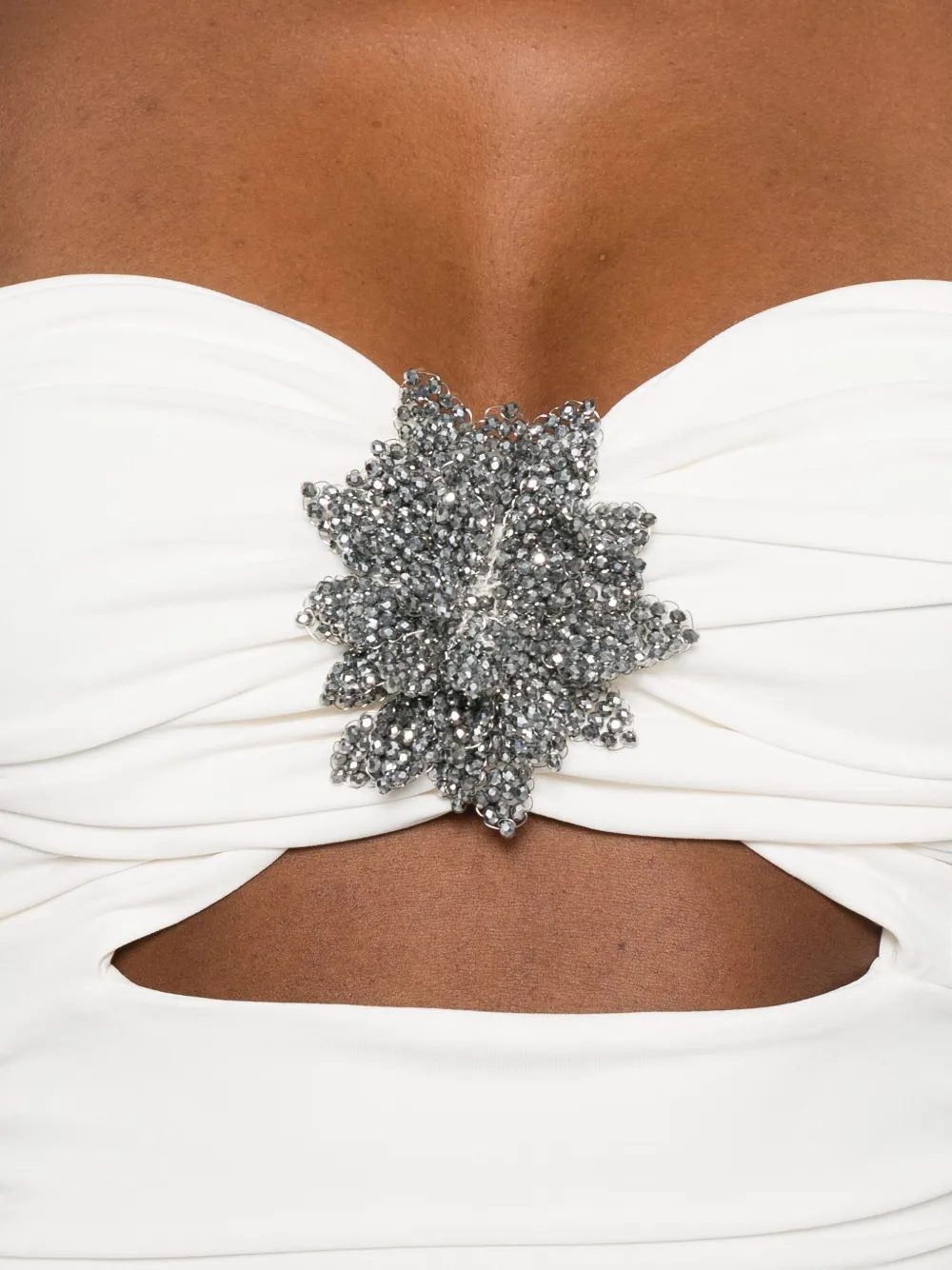 Amen Strapless jurk verfraaid met kristallen Wit