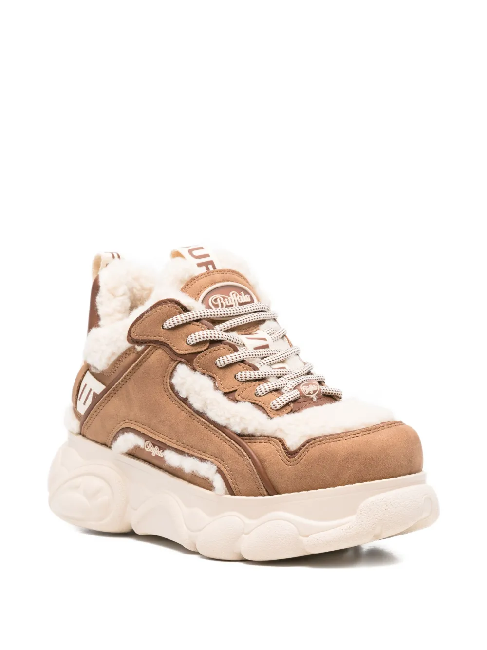 Buffalo CDL Chai shearling platform sneakers Neutrals