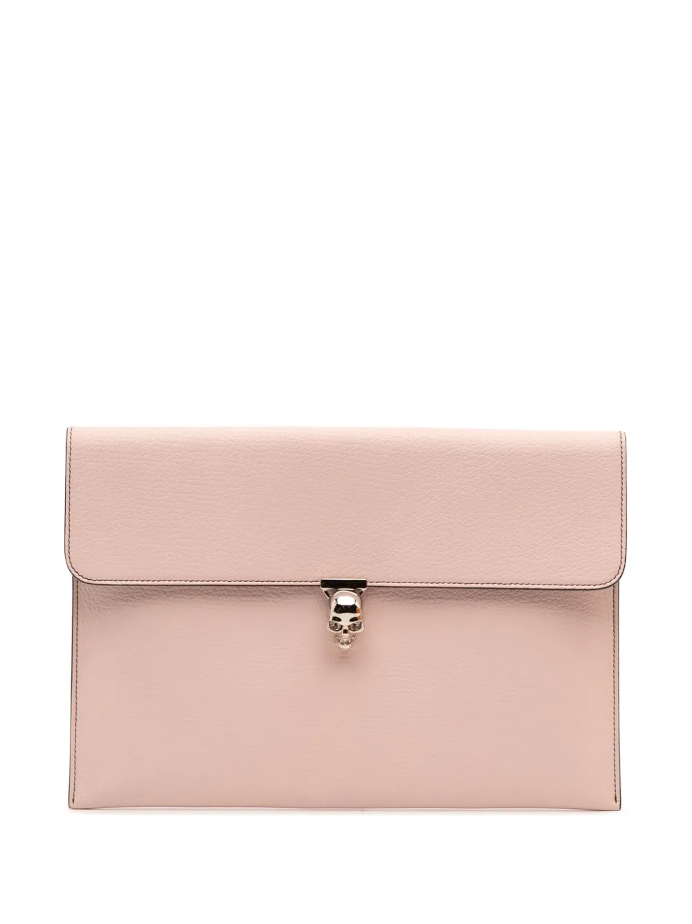 Pre-owned Alexander Mcqueen 2010-2025 Leather Skull Clutch Bag In Pink