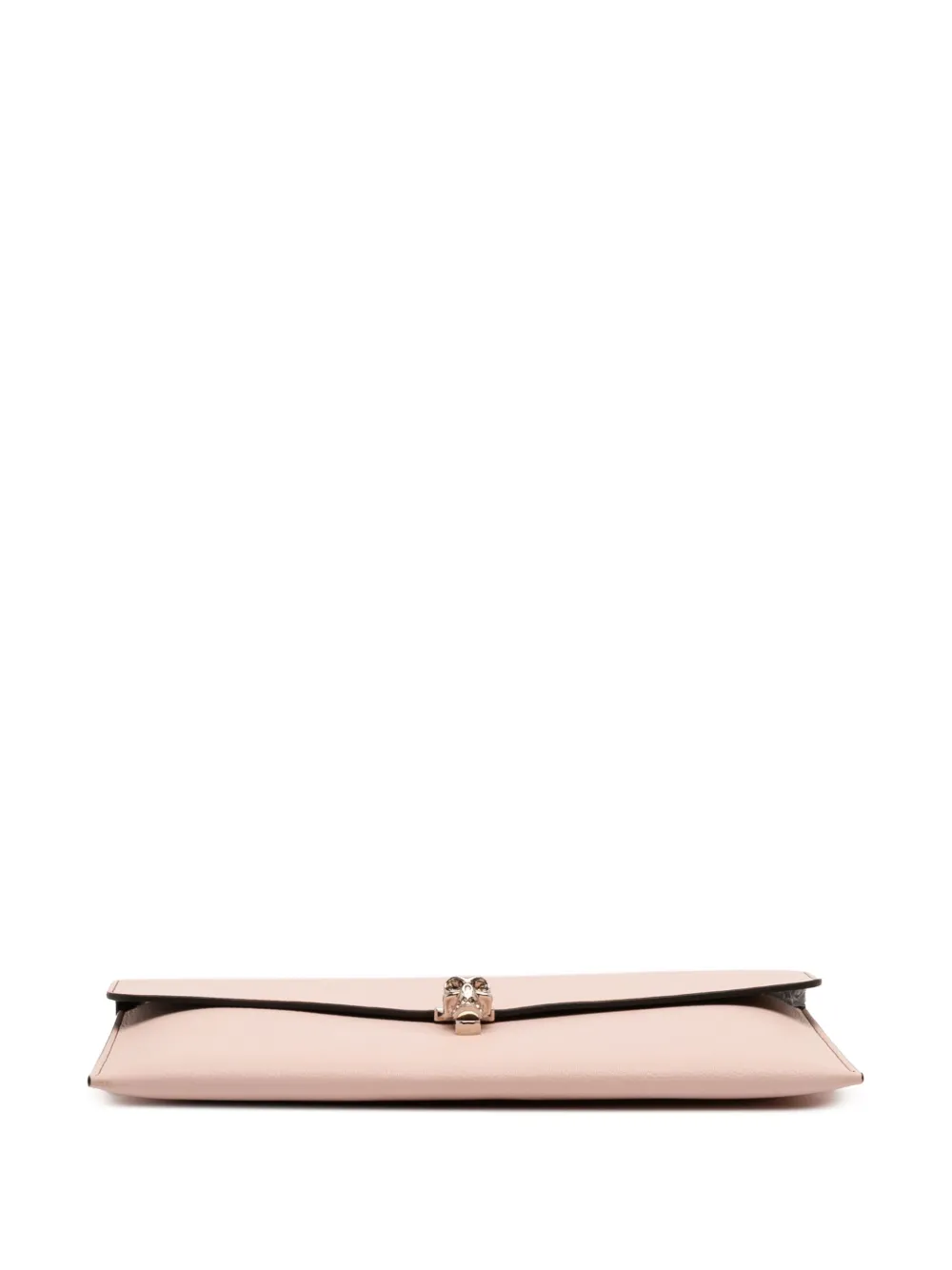 Pre-owned Alexander Mcqueen 2010-2025 Leather Skull Clutch Bag In Pink
