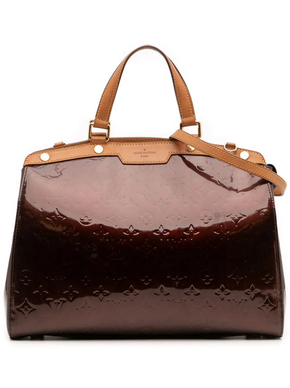Pre-owned Louis Vuitton 2010-2025 Monogram Vernis Brea Mm Satchel In Purple