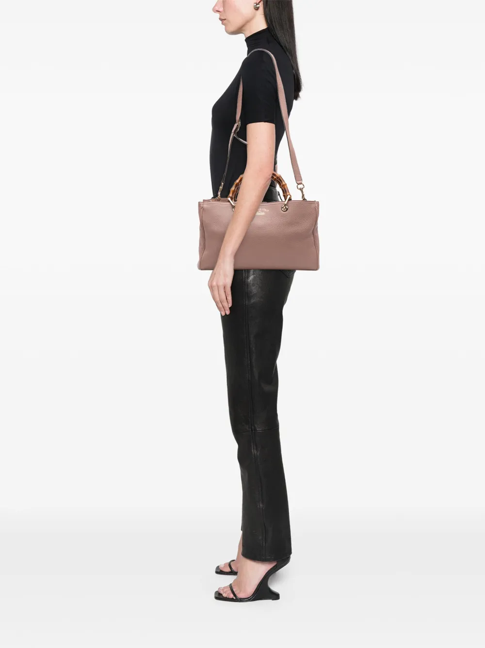 Gucci Pre-Owned 2016-2025 Medium Calfskin Bamboo Shopper satchel | Pre-Owned | Image 2