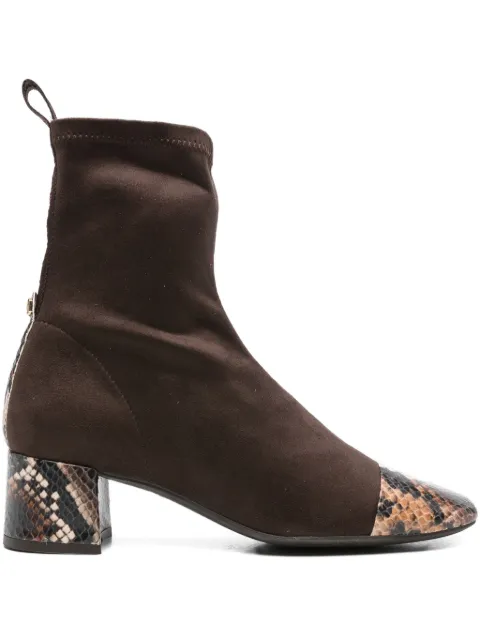 Pedro Miralles 50mm snakeskin-panel sock boots
