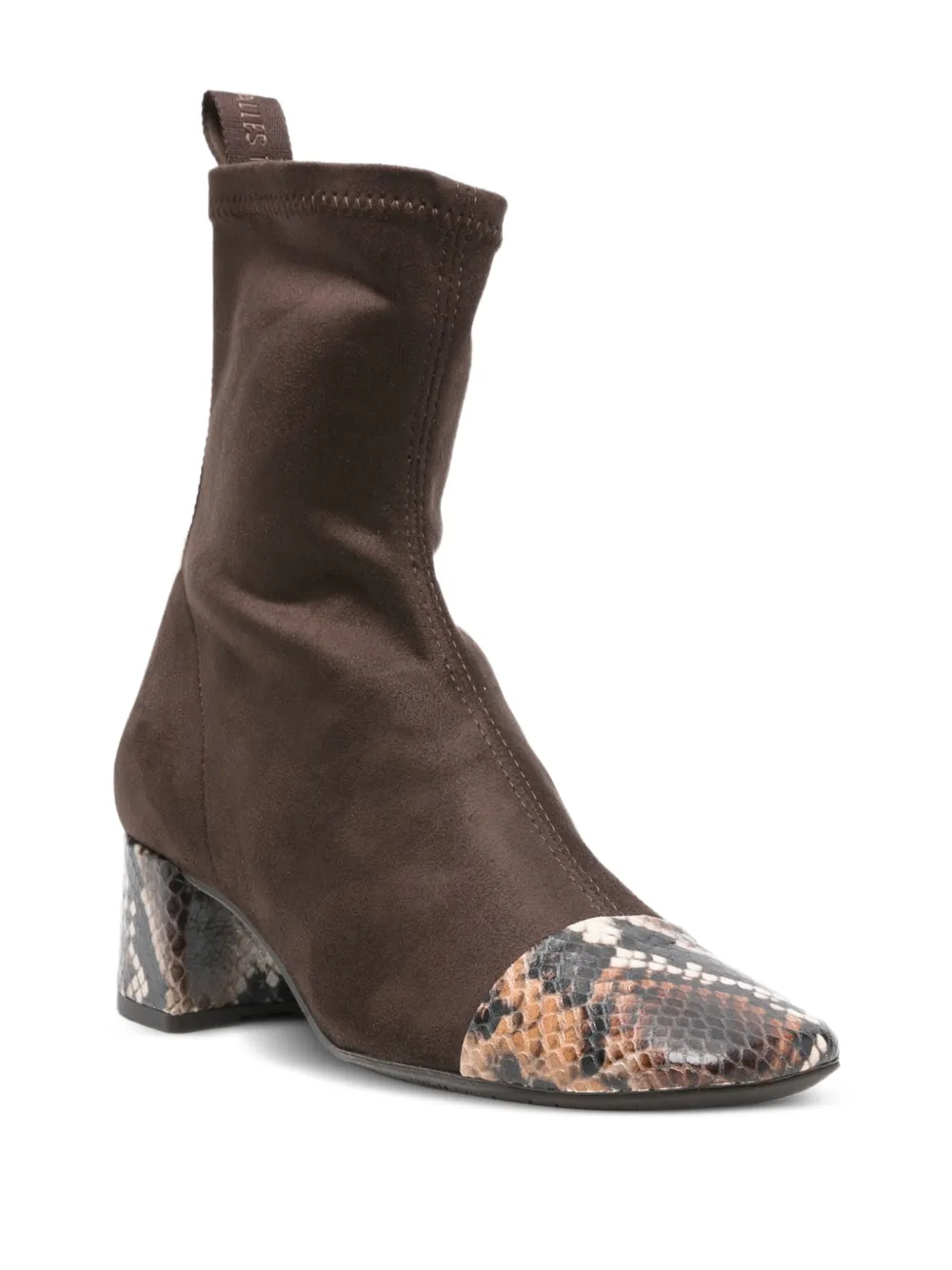 Pedro Miralles 50mm soklaarzen met slangenleer vlak Bruin