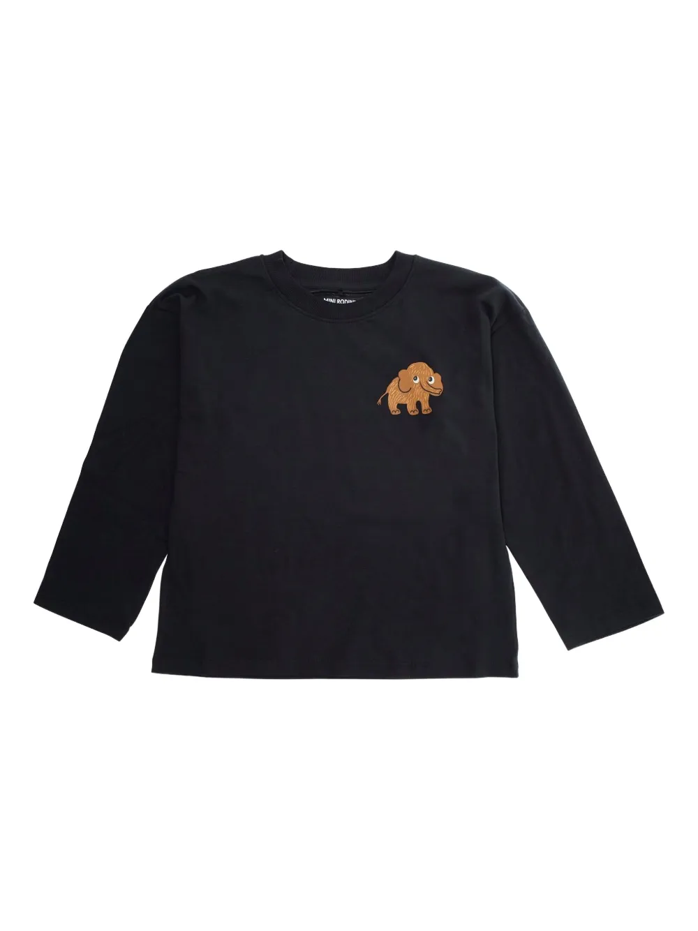 Mini Rodini Mammoth-print Long-sleeve Top In Black