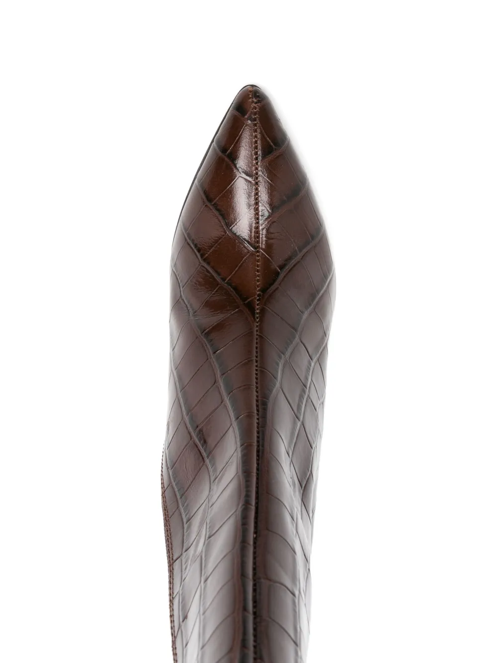 Pedro Miralles Crocodile-effect Pointed-toe Boots In Brown